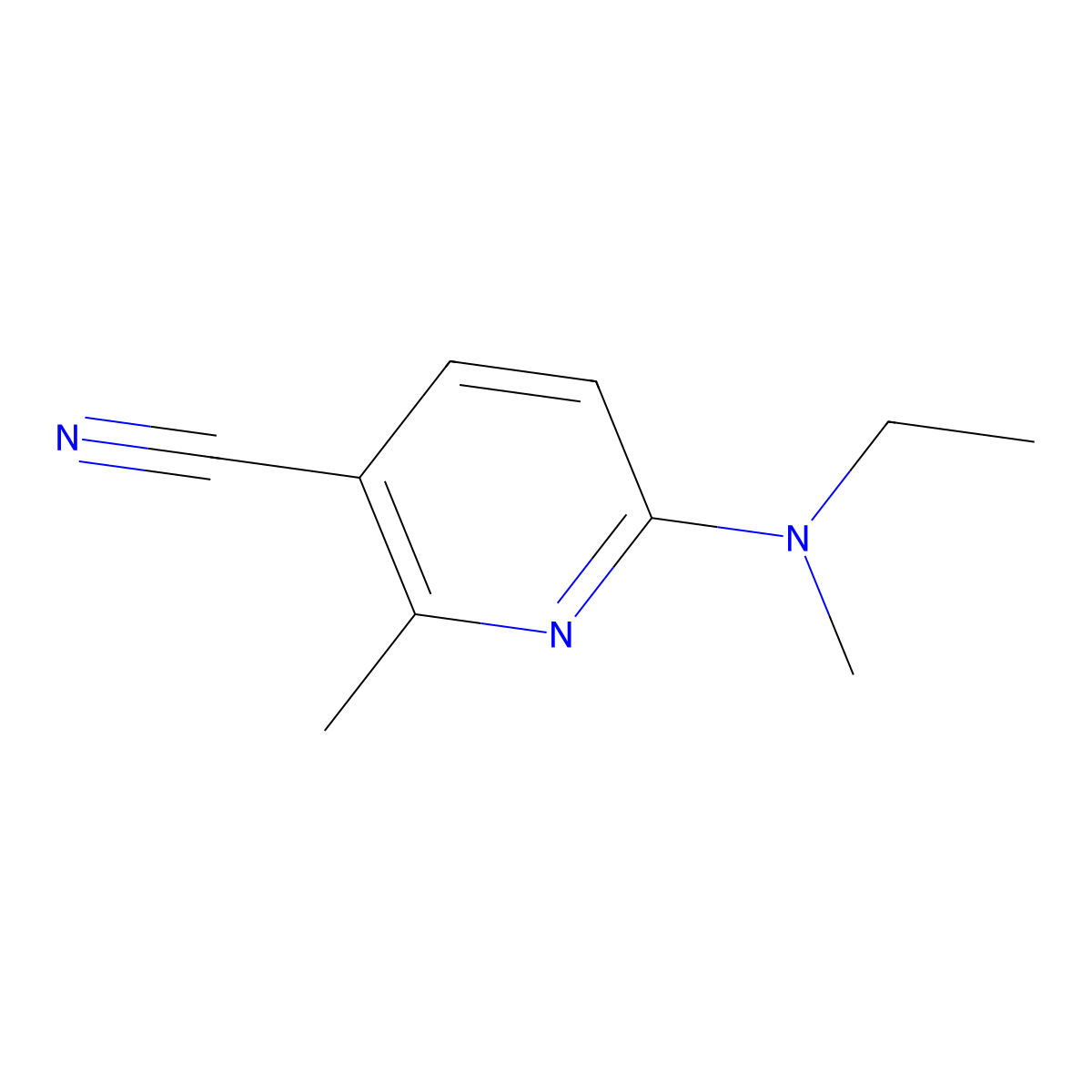6-(Ethyl(methyl)amino)-2-methylnicotinonitrile molecular structure, CAS 1355232-26-6