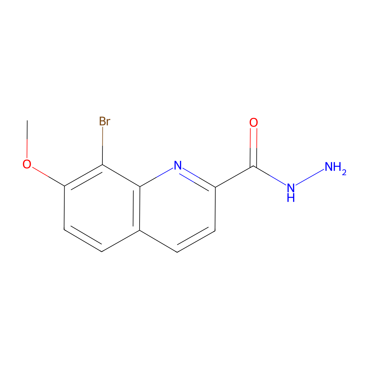 8-Bromo-7-methoxyquinoline-2-carbohydrazide molecular structure, CAS 1355232-32-4