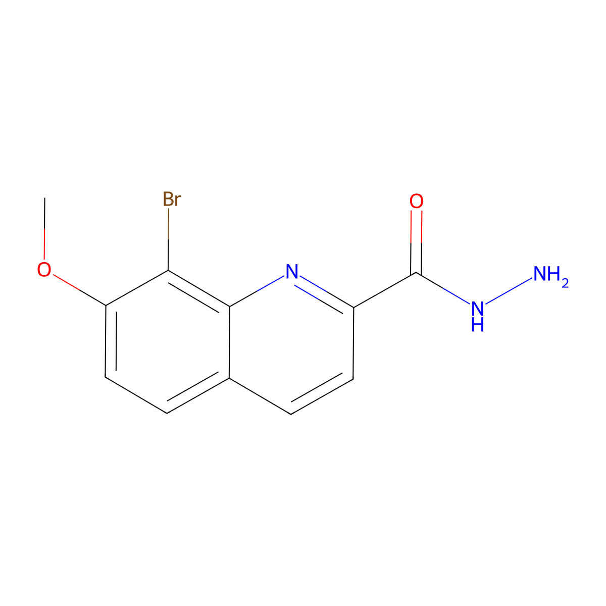 8-Bromo-7-methoxyquinoline-2-carbohydrazide molecular structure, CAS 1355232-32-4
