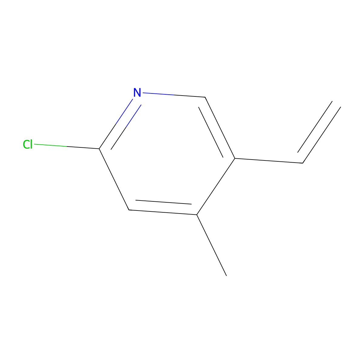 2-Chloro-4-methyl-5-vinylpyridine molecular structure, CAS 1355232-77-7