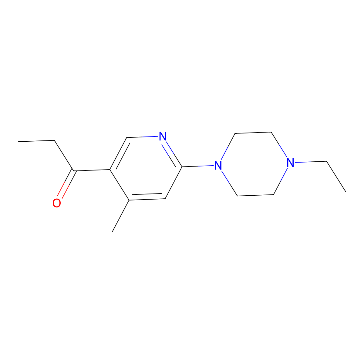 1-(6-(4-Ethylpiperazin-1-yl)-4-methylpyridin-3-yl)propan-1-one molecular structure, CAS 1355232-84-6