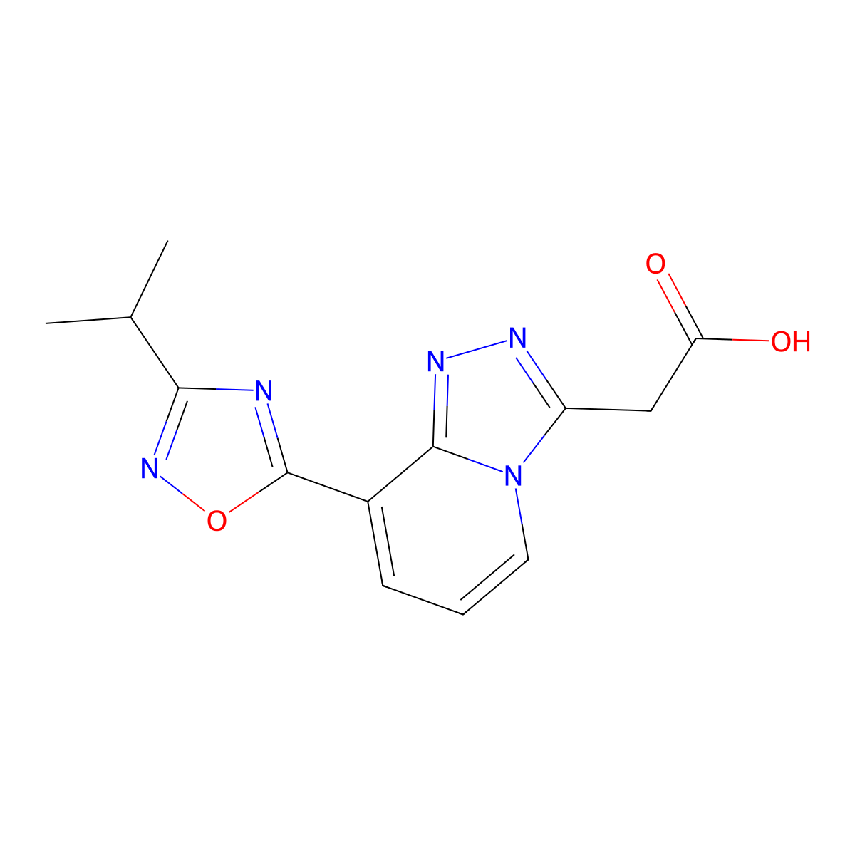 2-(8-(3-Isopropyl-1,2,4-oxadiazol-5-yl)-[1,2,4]triazolo[4,3-a]pyridin-3-yl)acetic acid molecular structure, CAS 1355233-08-7