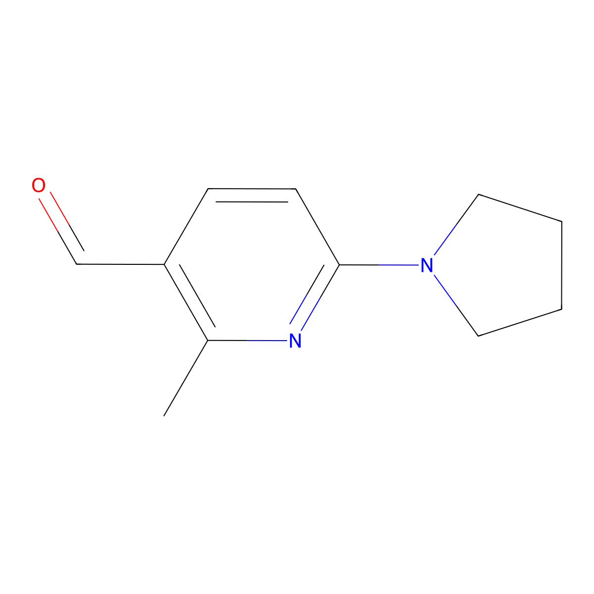 2-Methyl-6-(pyrrolidin-1-yl)nicotinaldehyde molecular structure, CAS 1355233-12-3