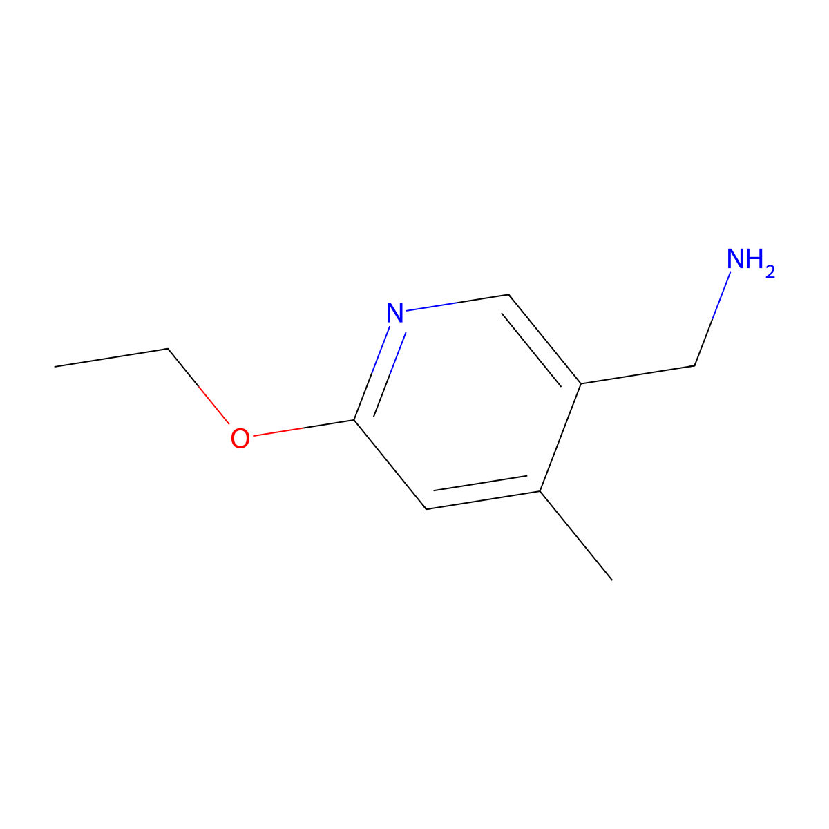 (6-Ethoxy-4-methylpyridin-3-yl)methanamine molecular structure, CAS 1355233-32-7