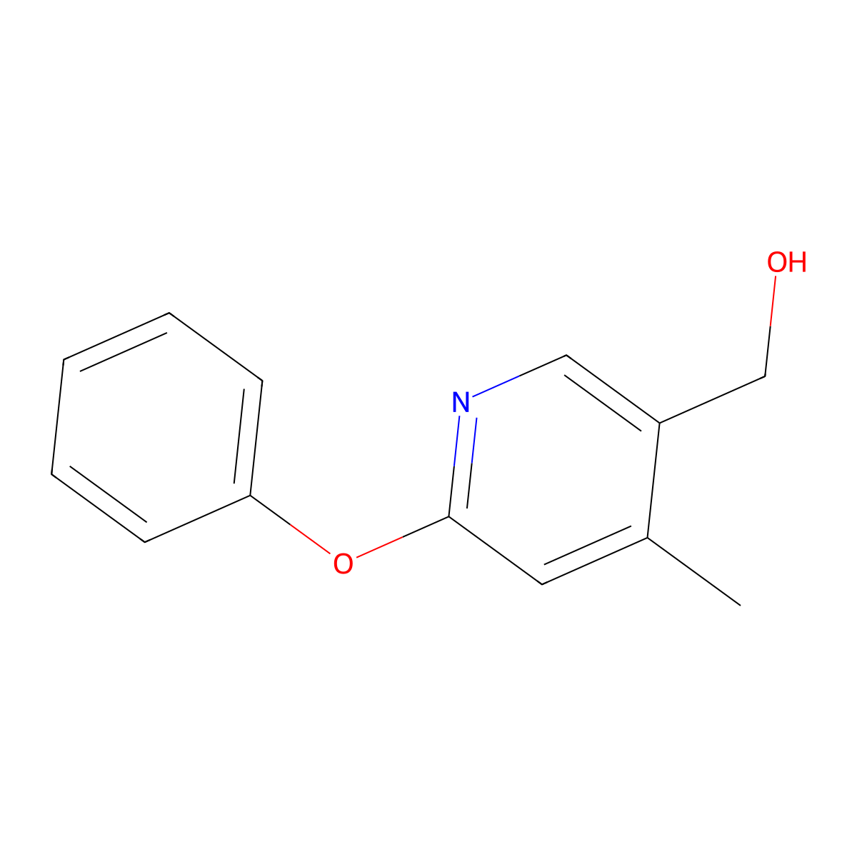 (4-Methyl-6-phenoxy-pyridin-3-yl)-methanol molecular structure, CAS 1355233-42-9
