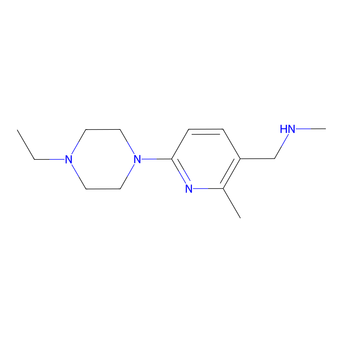 6-(4-Ethyl-1-piperazinyl)-N,2-dimethyl-3-pyridinemethanamine molecular structure, CAS 1355233-46-3