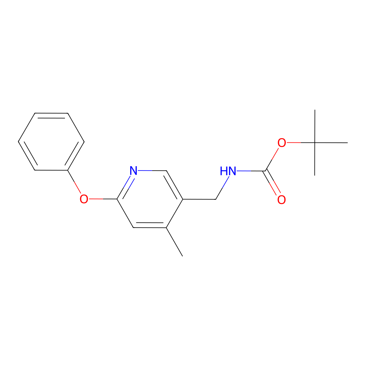 (4-Methyl-6-phenoxy-pyridin-3-ylmethyl)-carbamic acid tert-butyl ester molecular structure, CAS 1355233-49-6