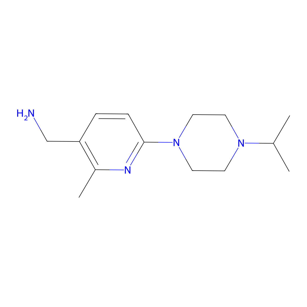 (6-(4-Isopropylpiperazin-1-yl)-2-methylpyridin-3-yl)methanamine molecular structure, CAS 1355233-53-2
