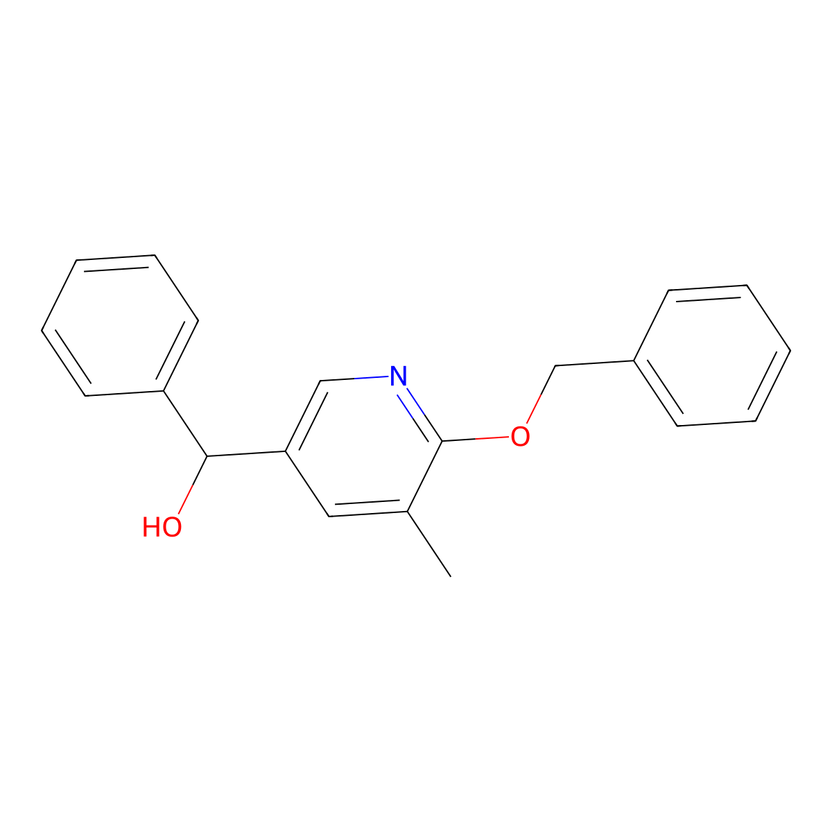 (6-Benzyloxy-5-methyl-pyridin-3-yl)-phenyl-methanol molecular structure, CAS 1355233-58-7