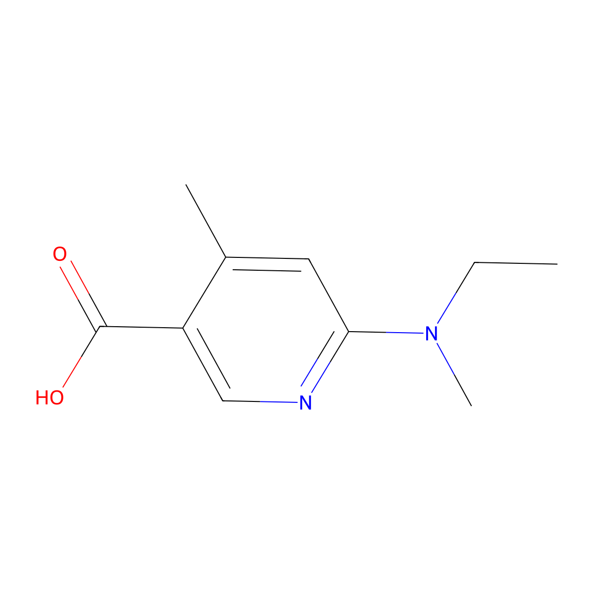 6-(Ethyl(methyl)amino)-4-methylnicotinic acid molecular structure, CAS 1355233-71-4