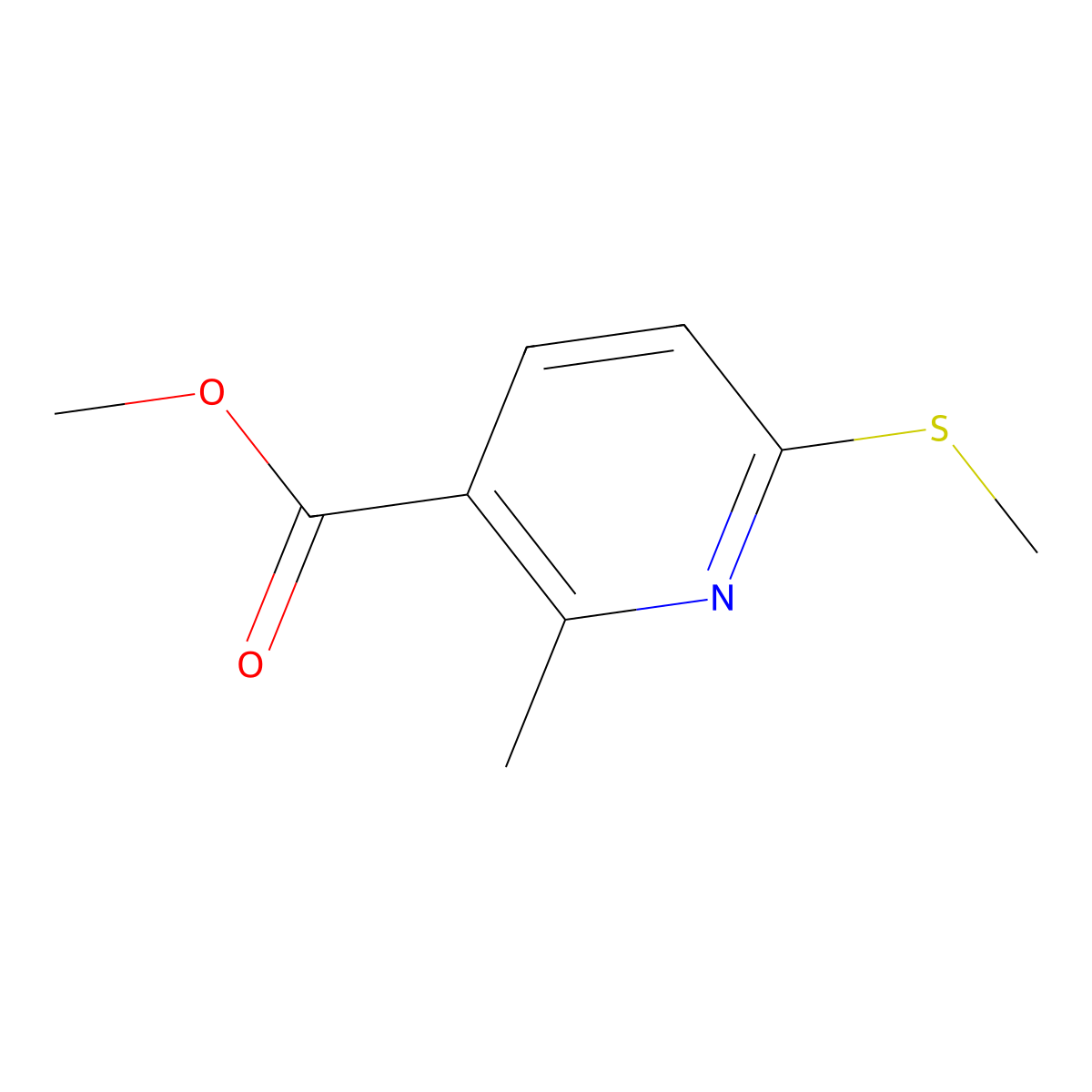 Methyl 2-methyl-6-(methylthio)nicotinate molecular structure, CAS 1355233-77-0