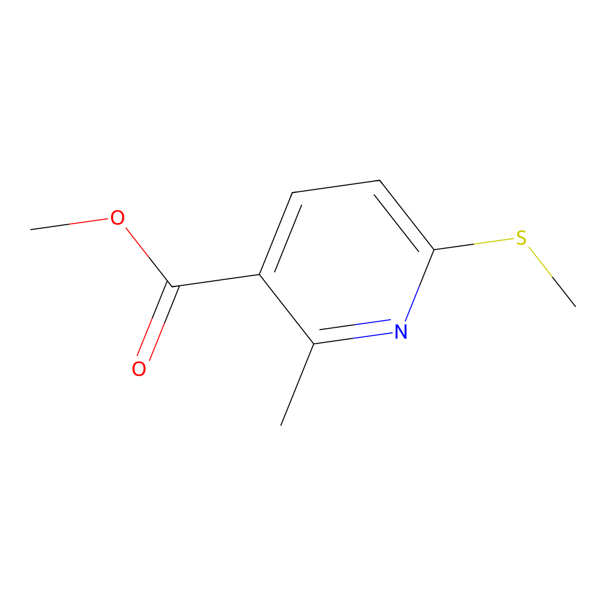Methyl 2-methyl-6-(methylthio)nicotinate molecular structure, CAS 1355233-77-0