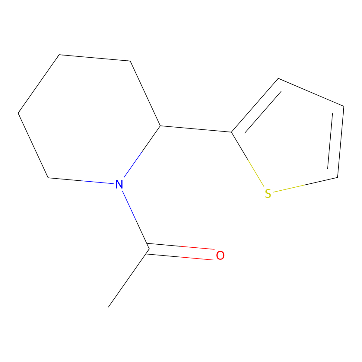 1-(2-(Thiophen-2-yl)piperidin-1-yl)ethanone molecular structure, CAS 1355233-86-1
