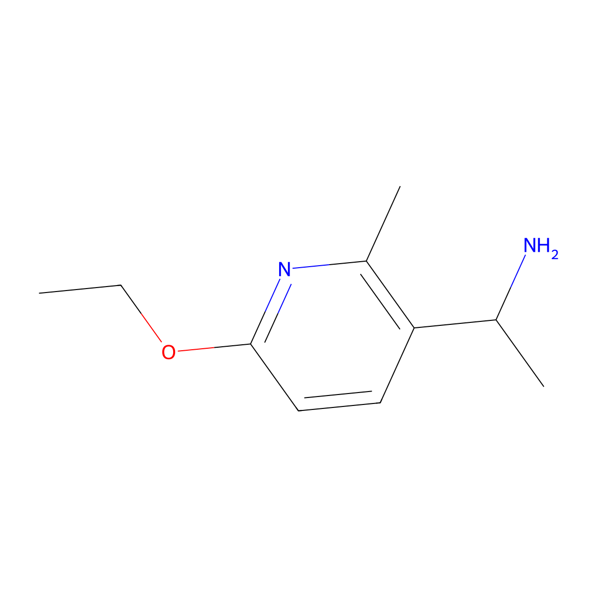 1-(6-Ethoxy-2-methylpyridin-3-yl)ethanamine molecular structure, CAS 1355234-09-1