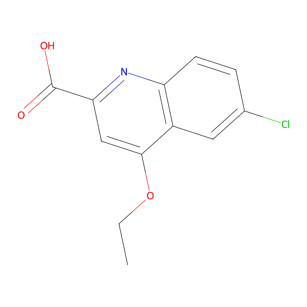 6-Chloro-4-ethoxyquinoline-2-carboxylic acid molecular structure, CAS 1355234-15-9