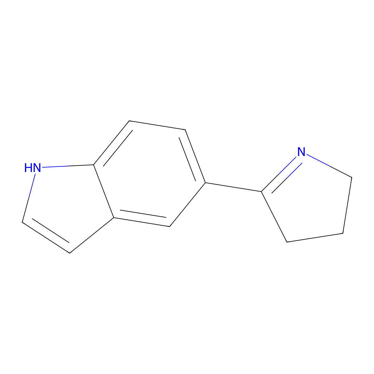 5-(3,4-Dihydro-2H-pyrrol-5-yl)-1H-indole molecular structure, CAS 1355234-19-3