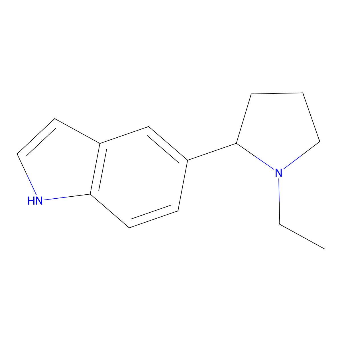 5-(1-Ethylpyrrolidin-2-yl)-1H-indole molecular structure, CAS 1355234-25-1