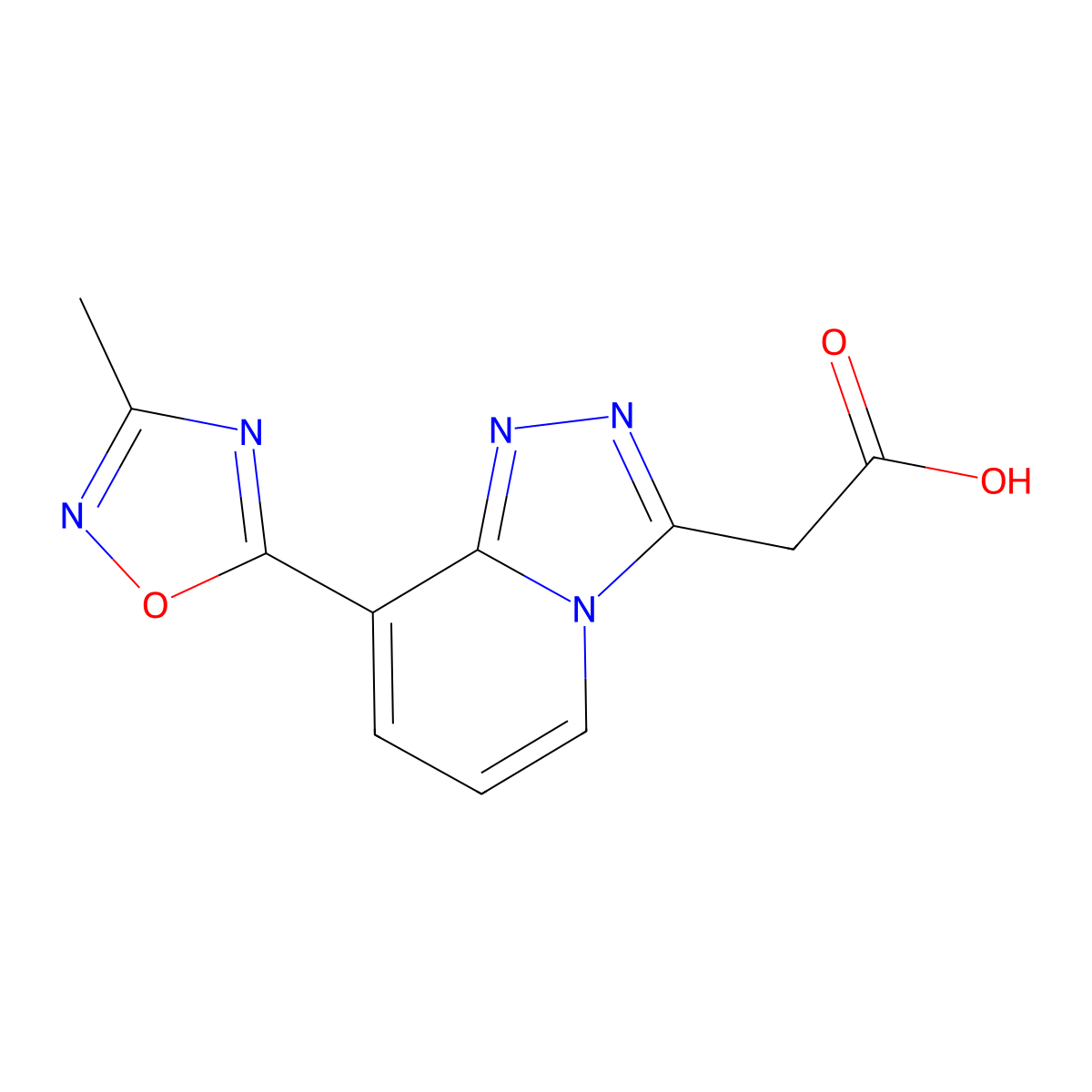 2-(8-(3-Methyl-1,2,4-oxadiazol-5-yl)-[1,2,4]triazolo[4,3-a]pyridin-3-yl)acetic acid molecular structure, CAS 1355236-24-6
