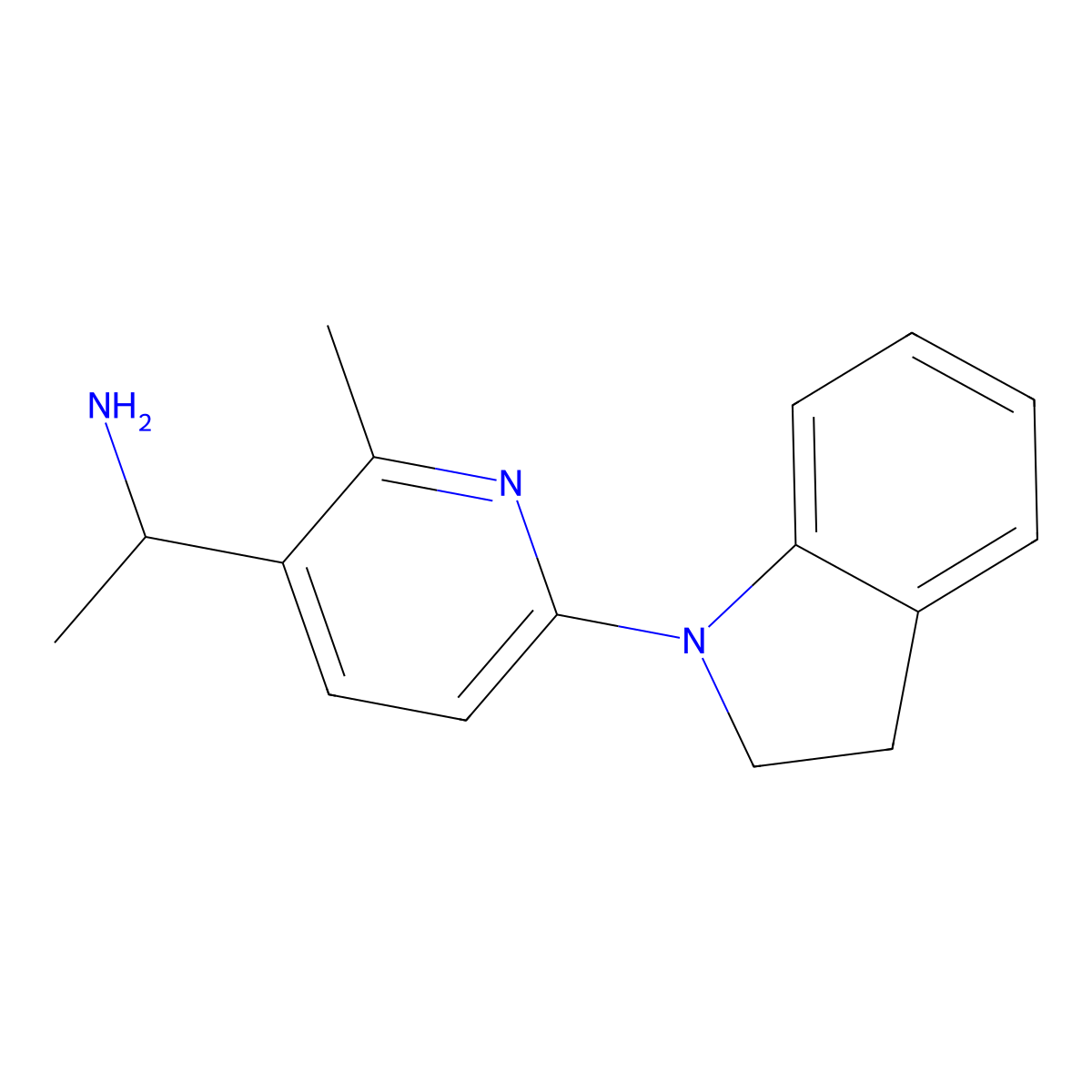 1-(6-(Indolin-1-yl)-2-methylpyridin-3-yl)ethanamine molecular structure, CAS 1355236-38-2