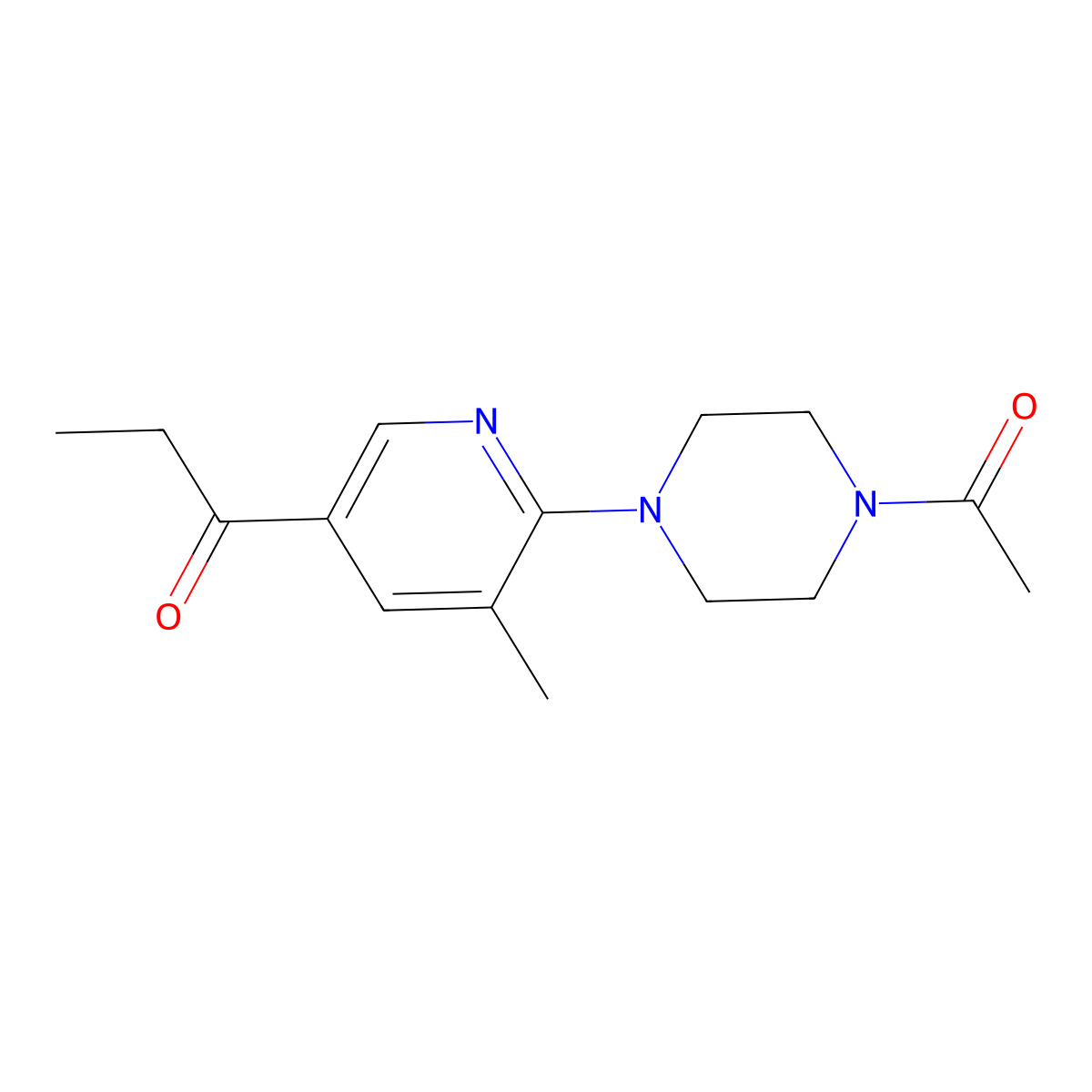 1-(6-(4-Acetylpiperazin-1-yl)-5-methylpyridin-3-yl)propan-1-one molecular structure, CAS 1355236-55-3