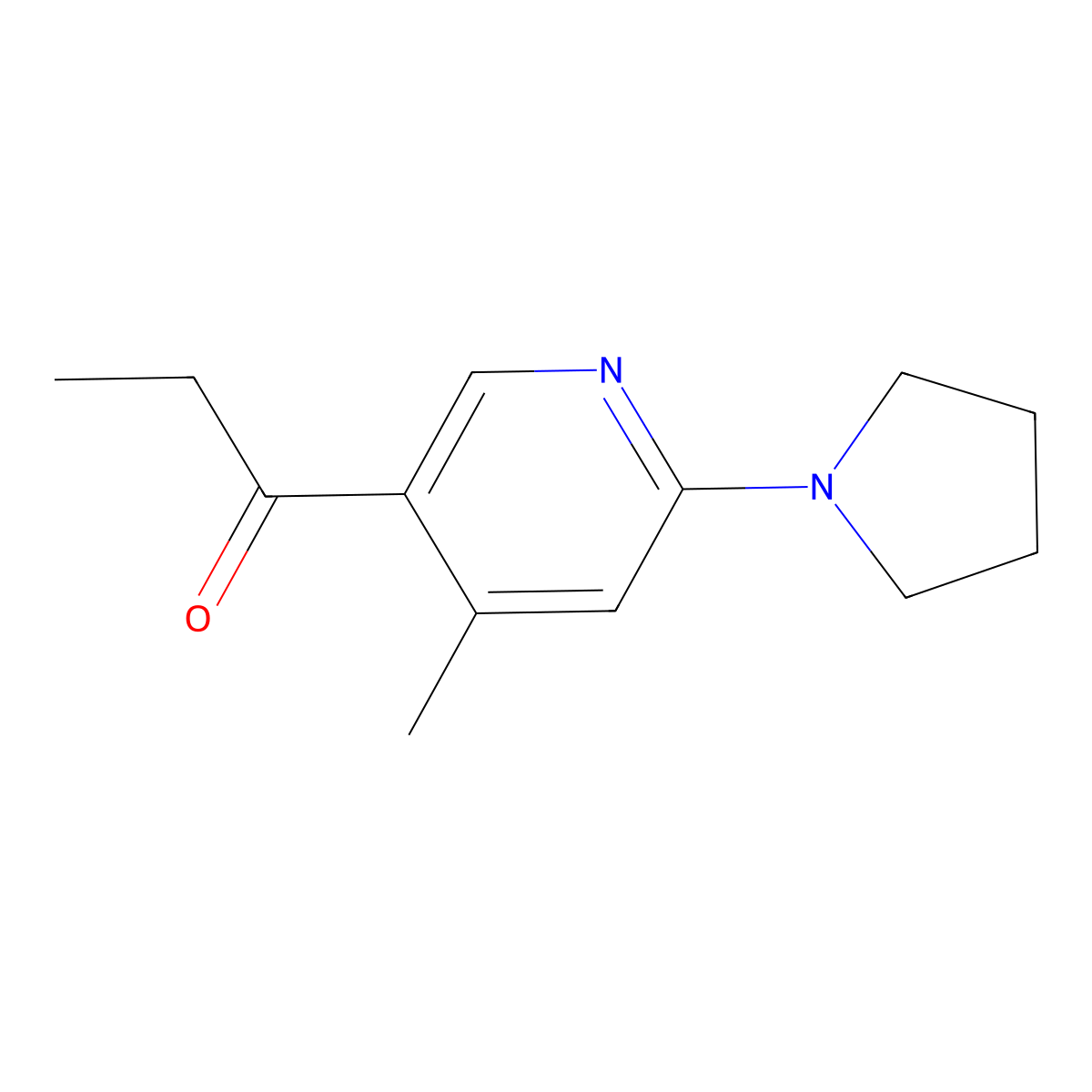 1-(4-Methyl-6-(pyrrolidin-1-yl)pyridin-3-yl)propan-1-one molecular structure, CAS 1355237-29-4