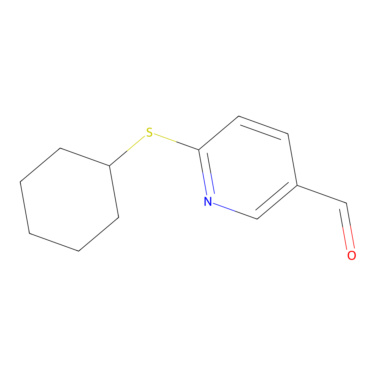 6-(Cyclohexylthio)nicotinaldehyde molecular structure, CAS 1355237-45-4