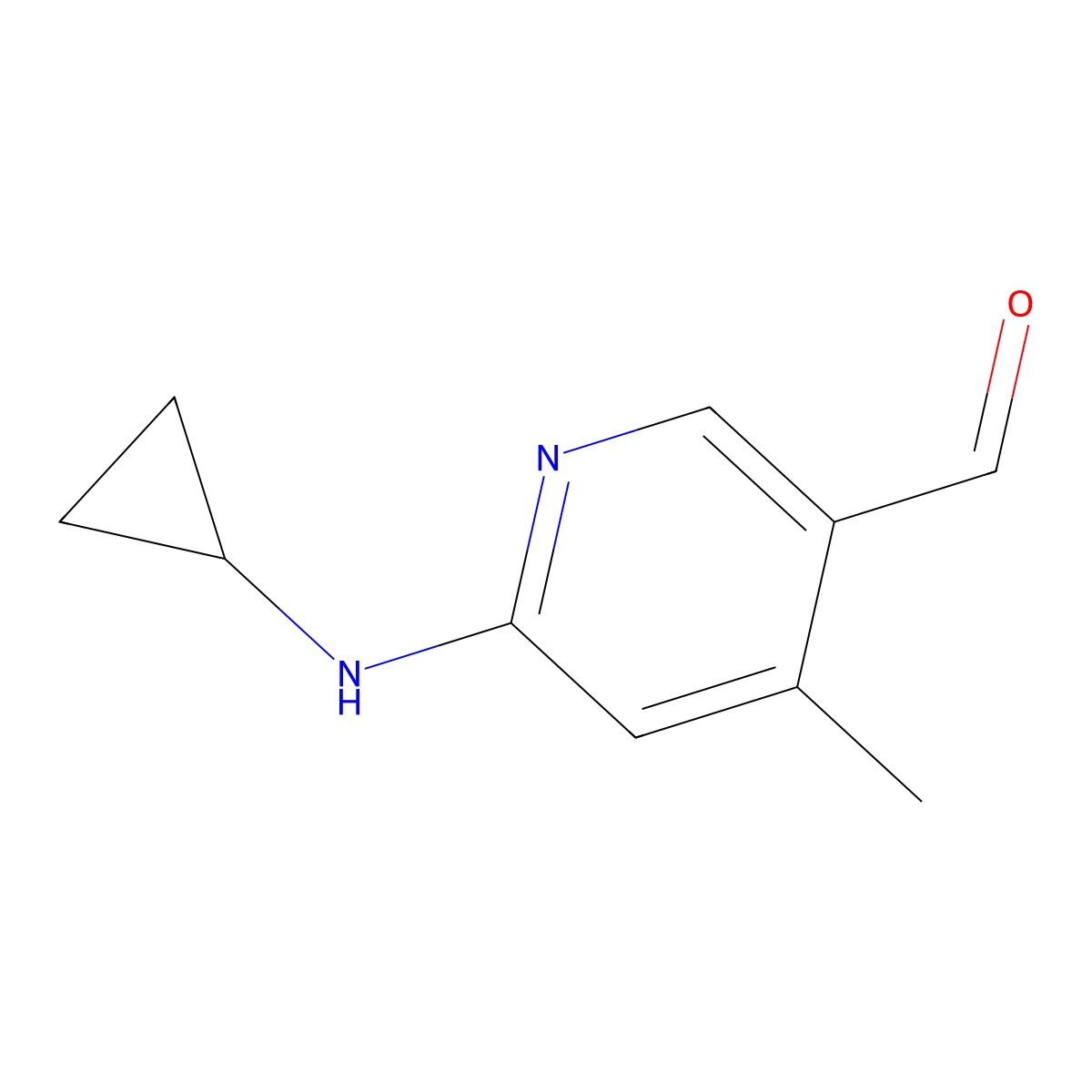 6-(Cyclopropylamino)-4-methylnicotinaldehyde molecular structure, CAS 1355237-46-5