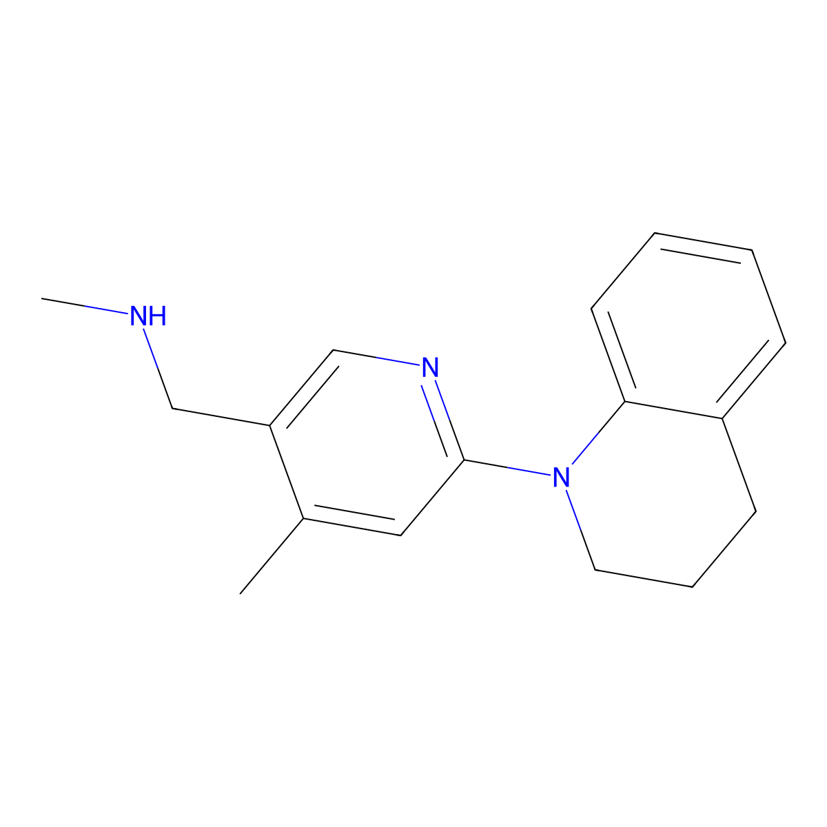 1-(6-(3,4-Dihydroquinolin-1(2H)-yl)-4-methylpyridin-3-yl)-N-methylmethanamine molecular structure, CAS 1355237-51-2