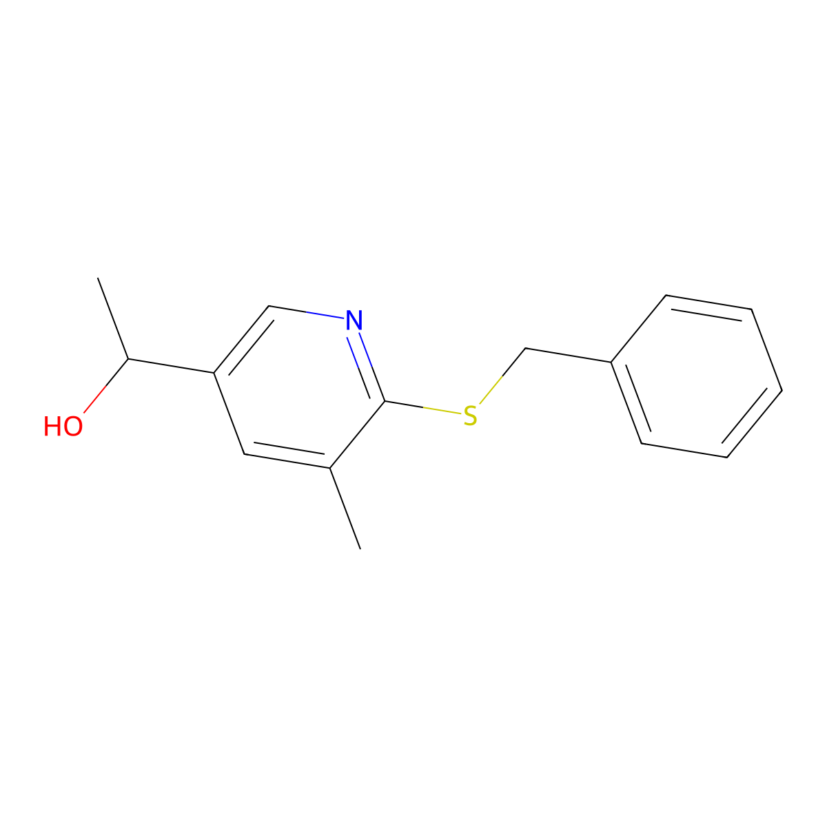 1-(6-Benzylsulfanyl-5-methyl-pyridin-3-yl)-ethanol molecular structure, CAS 1355237-54-5
