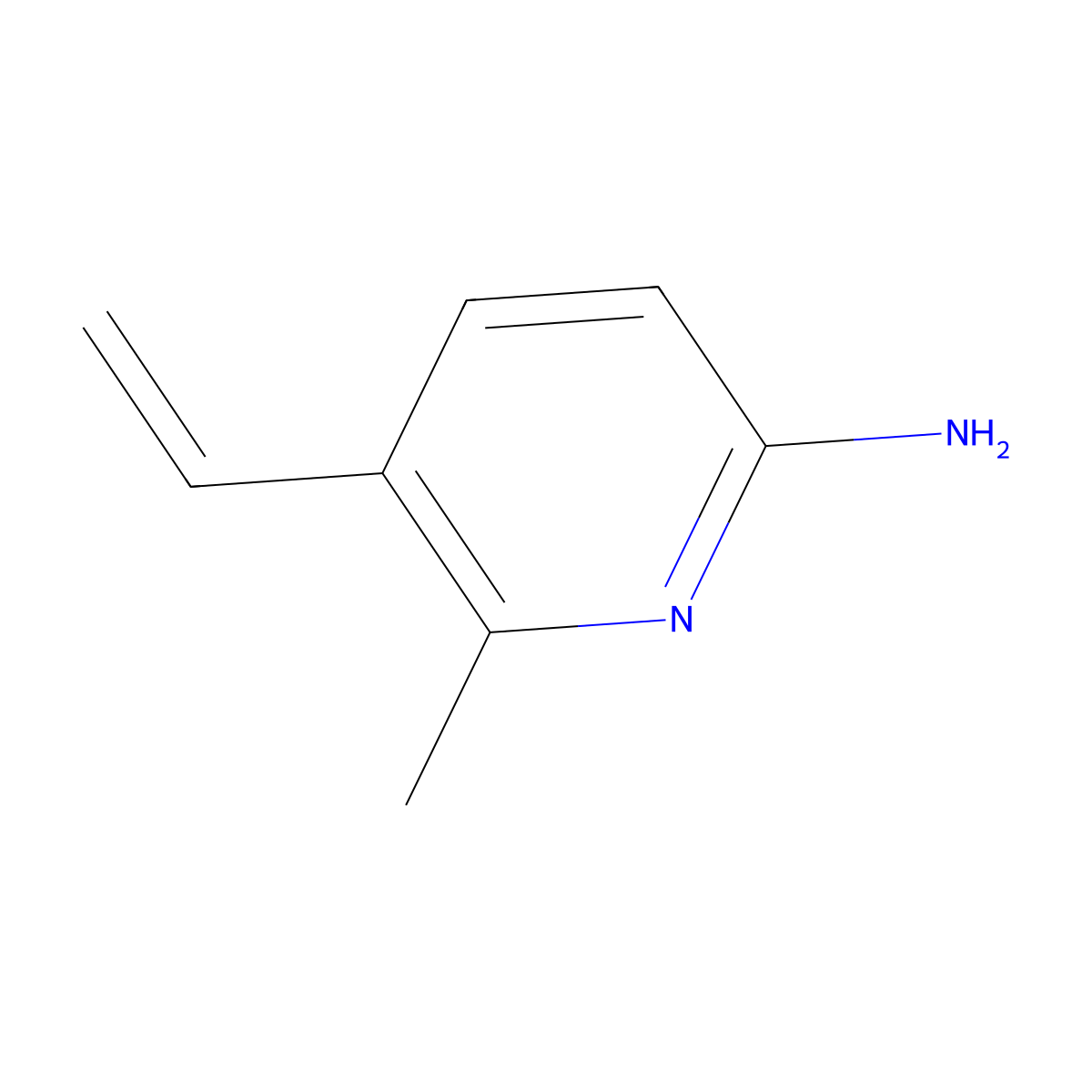 5-Ethenyl-6-methylpyridin-2-amine molecular structure, CAS 1355237-71-6