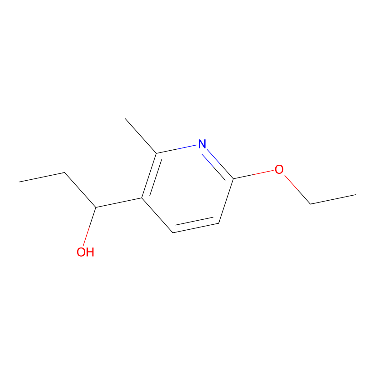 6-Ethoxy-|A-ethyl-2-methyl-3-pyridinemethanol molecular structure, CAS 1355237-74-9