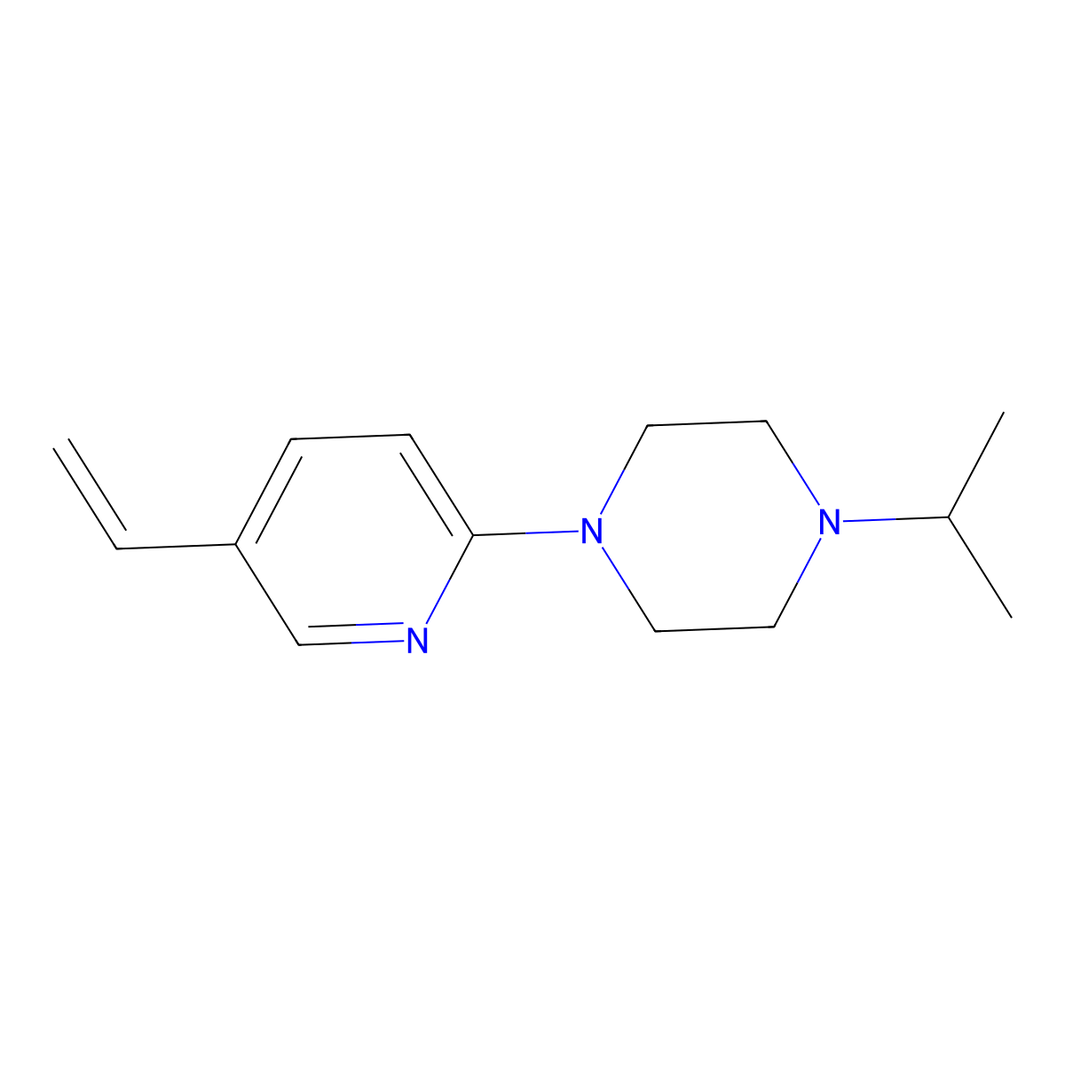 1-Isopropyl-4-(5-vinylpyridin-2-yl)piperazine molecular structure, CAS 1355238-59-3