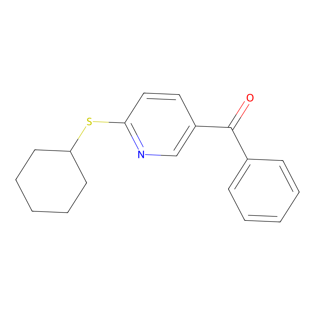 (6-(Cyclohexylthio)pyridin-3-yl)(phenyl)methanone molecular structure, CAS 1355238-71-9