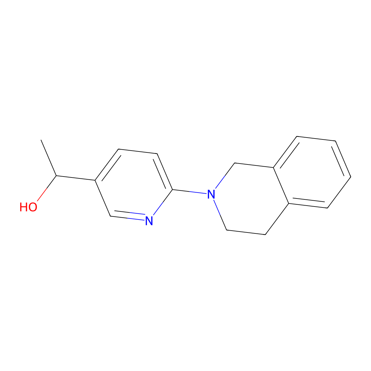 1-(6-(3,4-Dihydroisoquinolin-2(1H)-yl)pyridin-3-yl)ethanol molecular structure, CAS 1355238-75-3