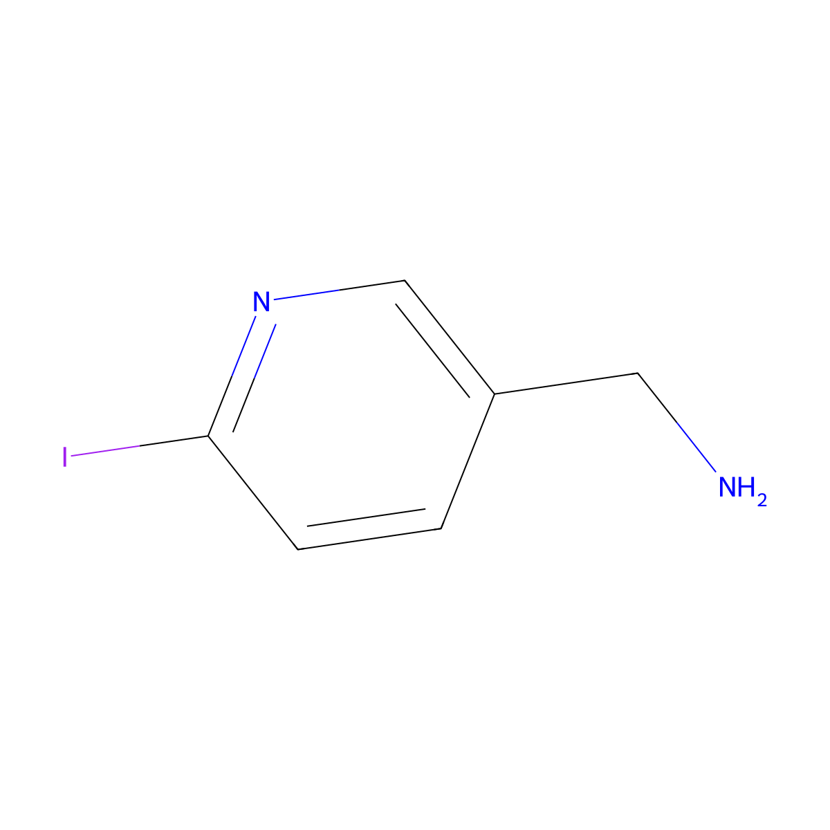 (6-Iodopyridin-3-yl)methanamine molecular structure, CAS 1355238-98-0