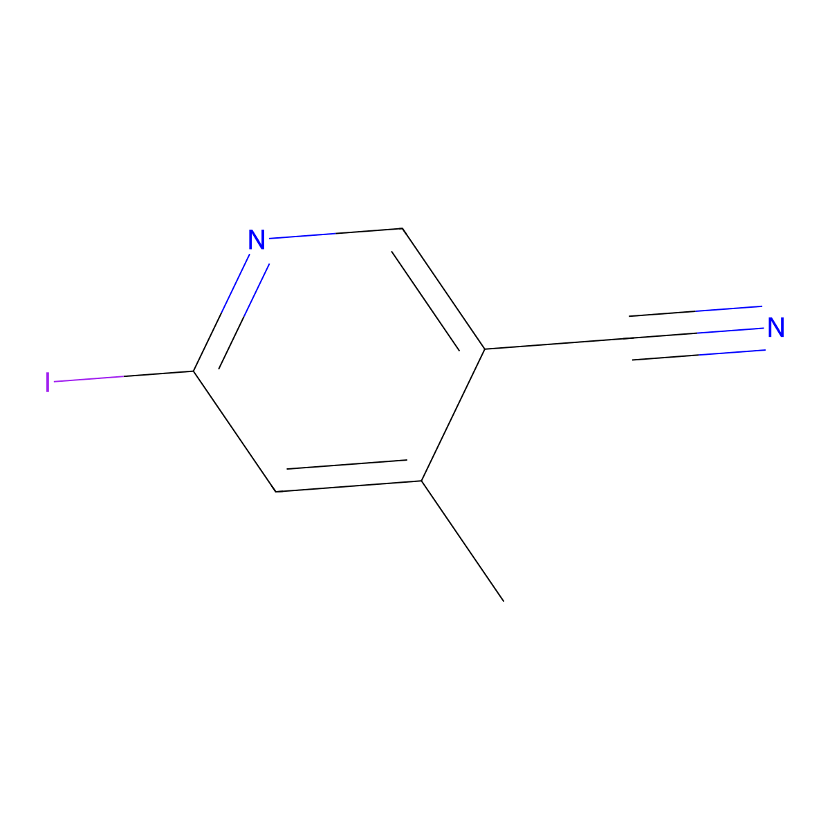 6-Iodo-4-methylnicotinonitrile molecular structure, CAS 1355238-99-1