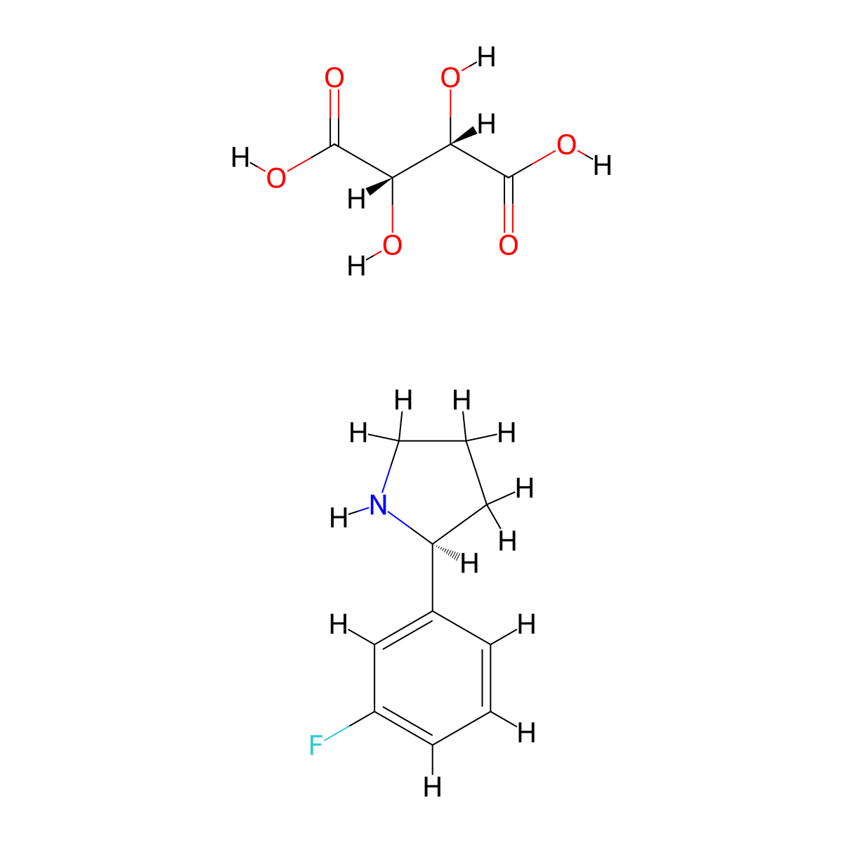 (S)-2-(3-Fluorophenyl)pyrrolidine D-Tartrate molecular structure, CAS 1355239-03-0