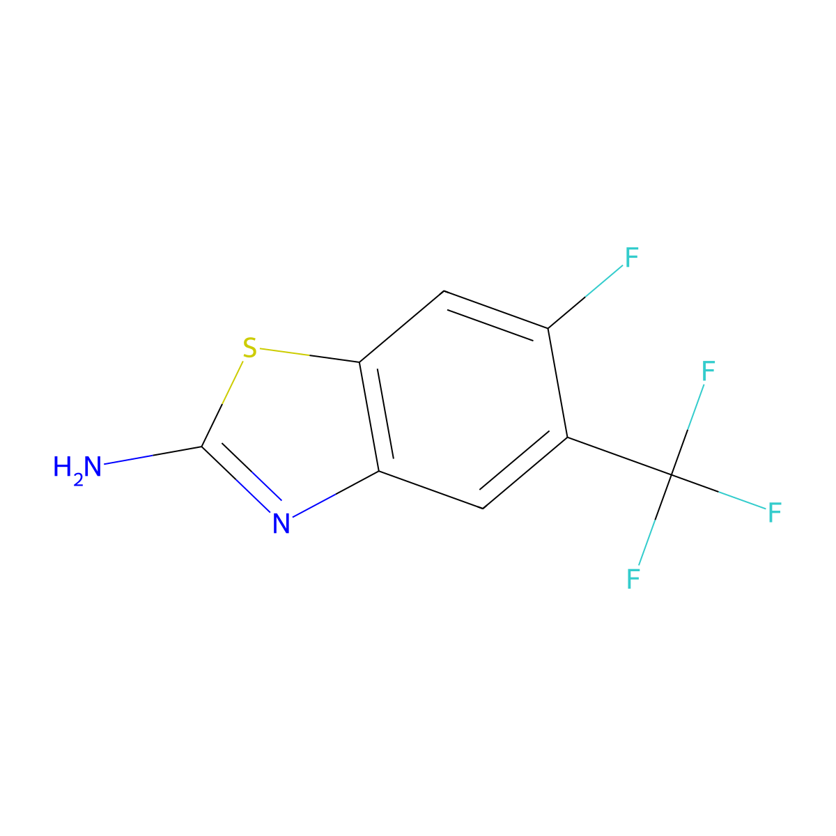 6-Fluoro-5-(trifluoromethyl)-2-benzothiazolamine molecular structure, CAS 1355241-00-7