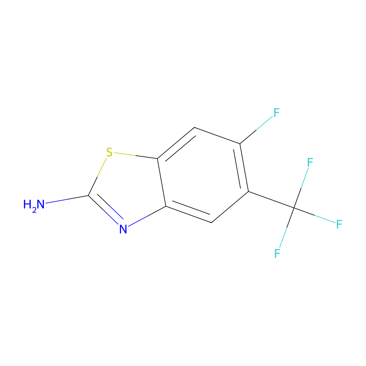 6-Fluoro-5-(trifluoromethyl)-2-benzothiazolamine molecular structure, CAS 1355241-00-7