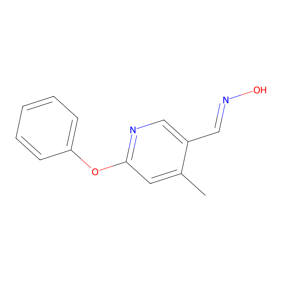 4-Methyl-6-phenoxy-3-pyridinecarboxaldehyde oxime molecular structure, CAS 1355245-10-1