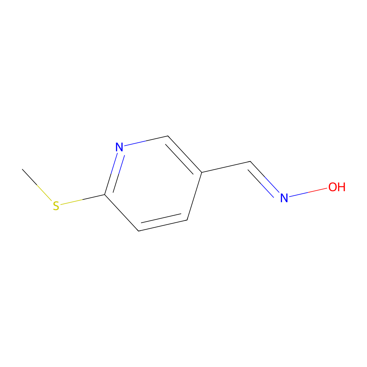 6-(Methylthio)-3-pyridinecarboxaldehyde oxime molecular structure, CAS 1355245-86-1