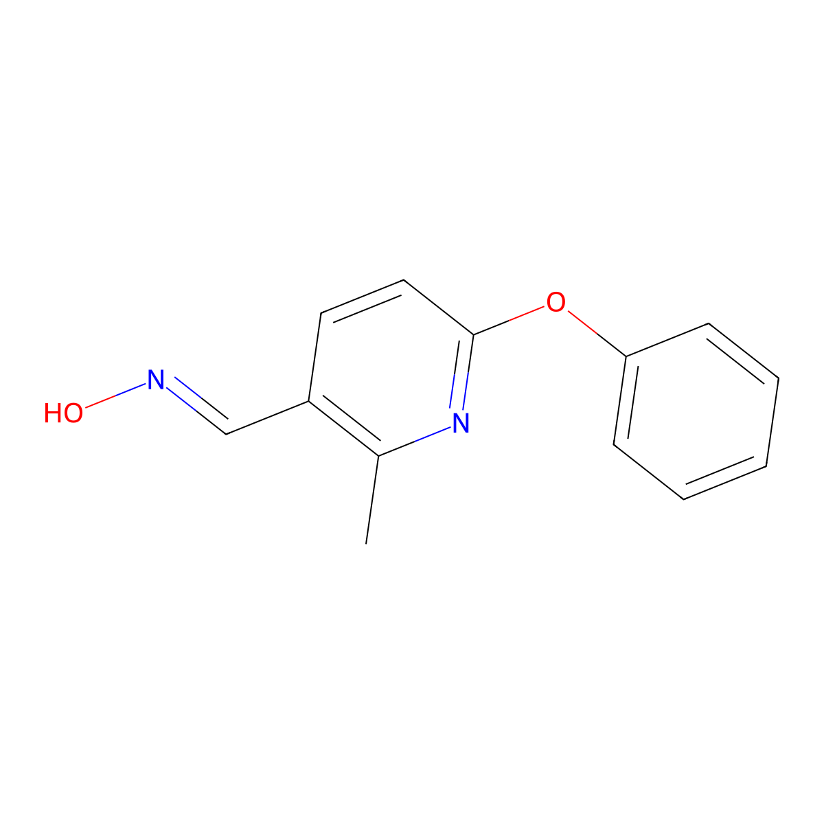 2-Methyl-6-phenoxy-3-pyridinecarboxaldehyde oxime molecular structure, CAS 1355246-31-9