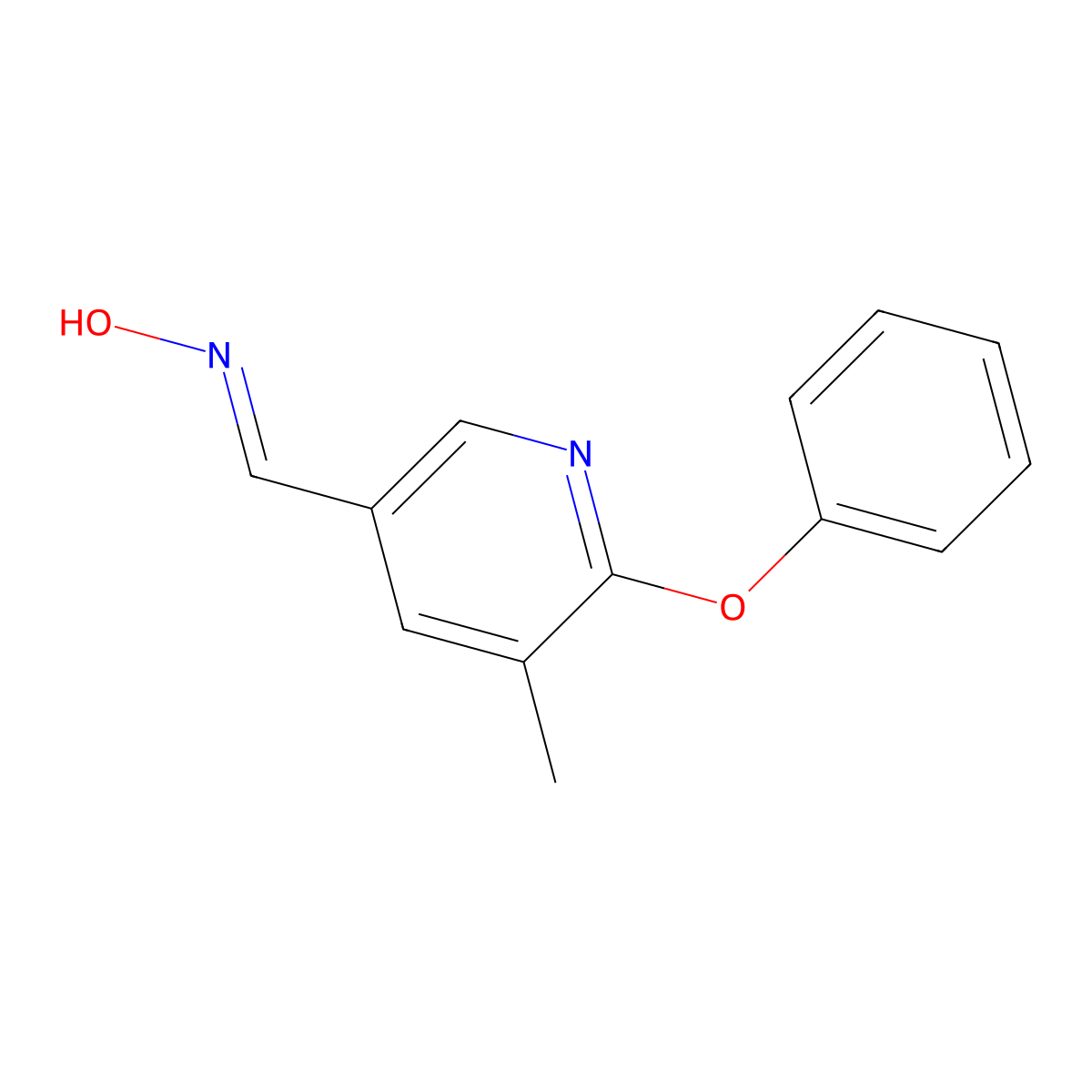 5-Methyl-6-phenoxy-3-pyridinecarboxaldehyde oxime molecular structure, CAS 1355246-53-5