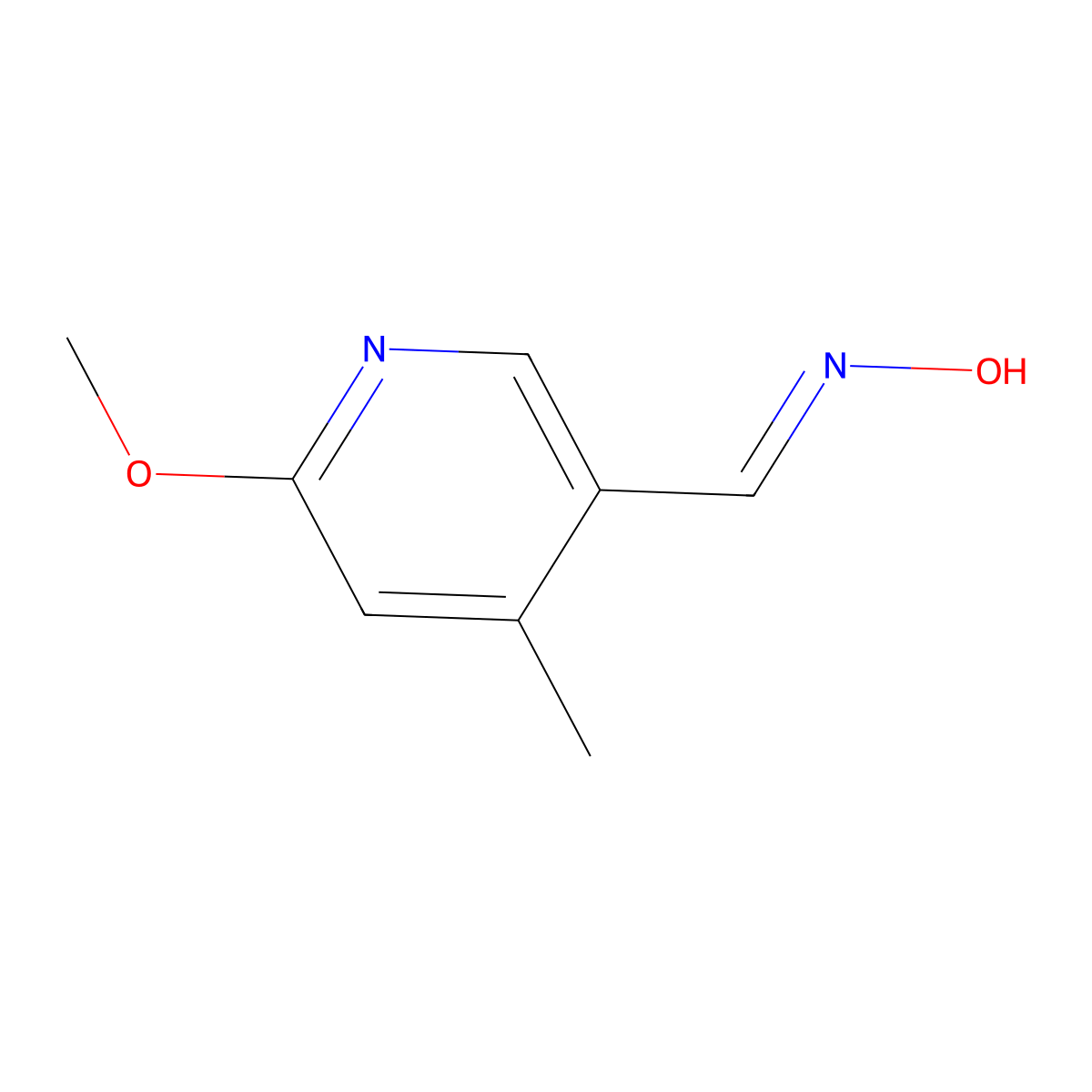 6-Methoxy-4-methyl-3-pyridinecarboxaldehyde oxime molecular structure, CAS 1355246-70-6