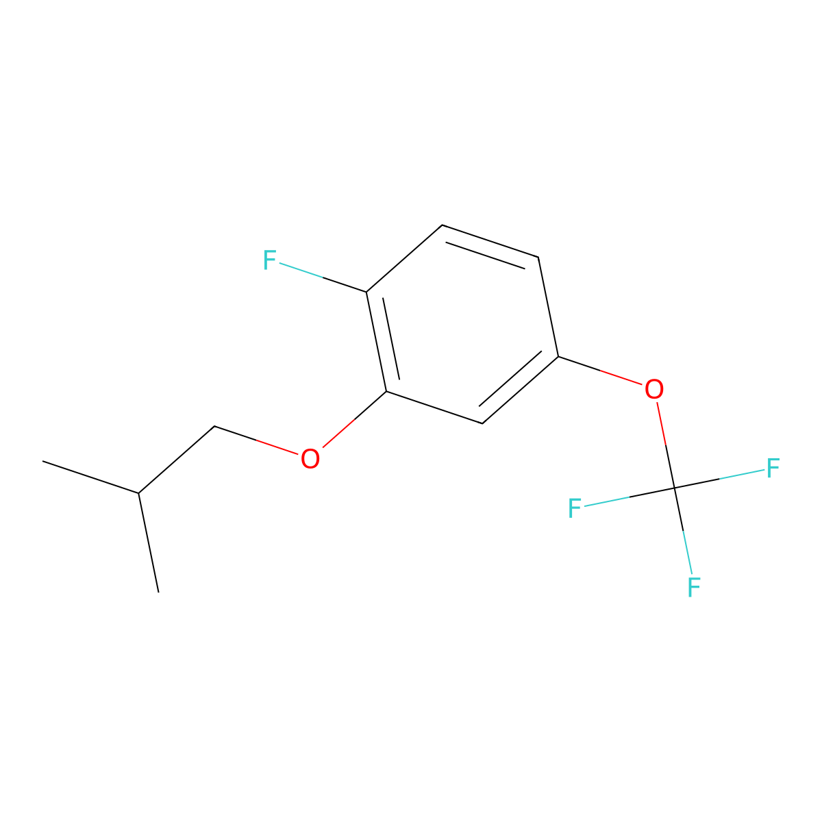1-Fluoro-2-isobutoxy-4-(trifluoromethoxy)benzene molecular structure, CAS 1355246-84-2