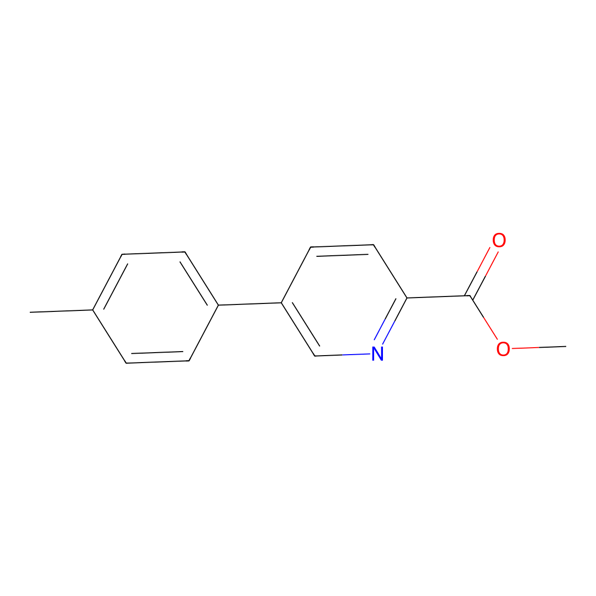 Methyl 5-(4-methylphenyl)pyridine-2-carboxylate molecular structure, CAS 1355246-89-7