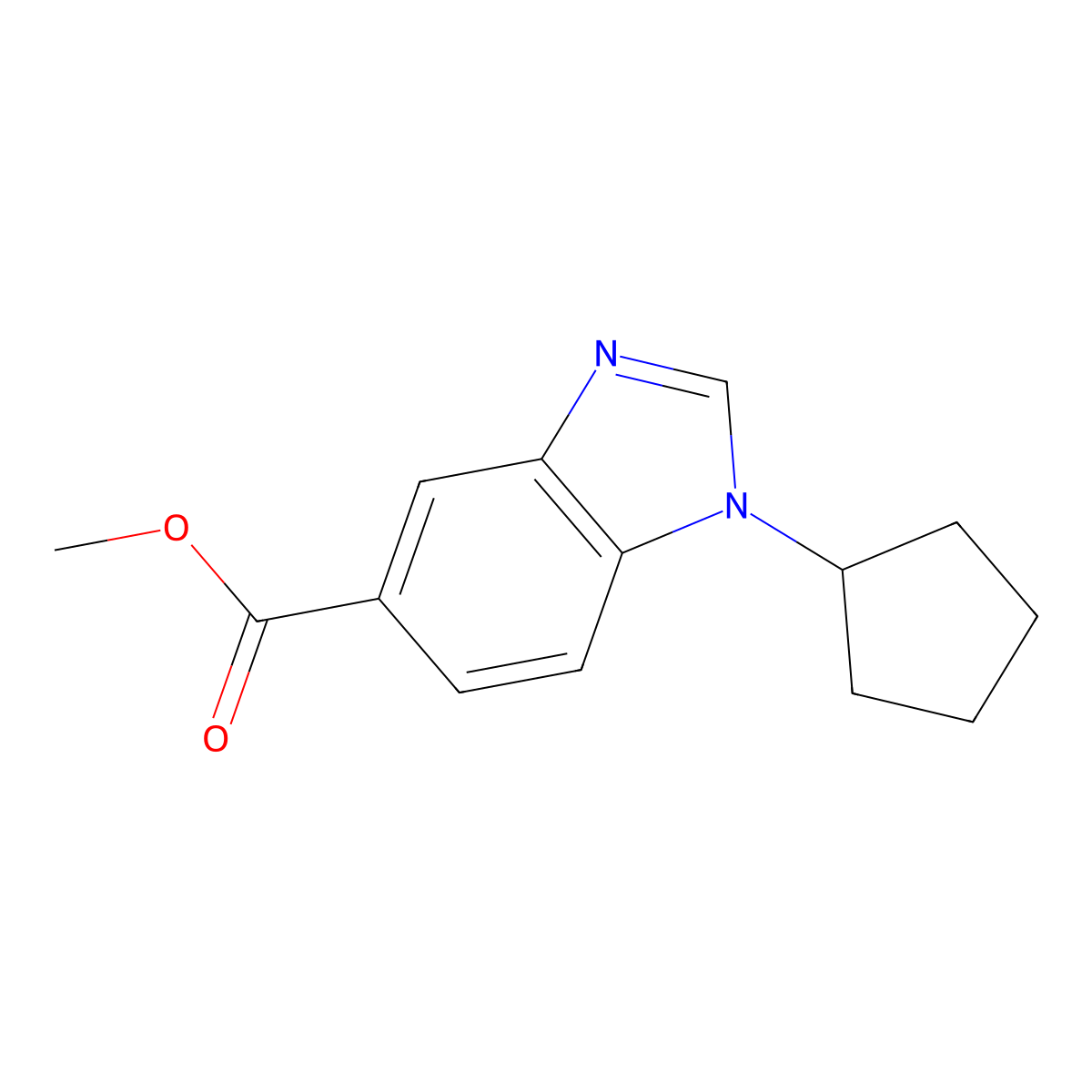 Methyl 1-cyclopentylbenzimidazole-5-carboxylate molecular structure, CAS 1355246-90-0
