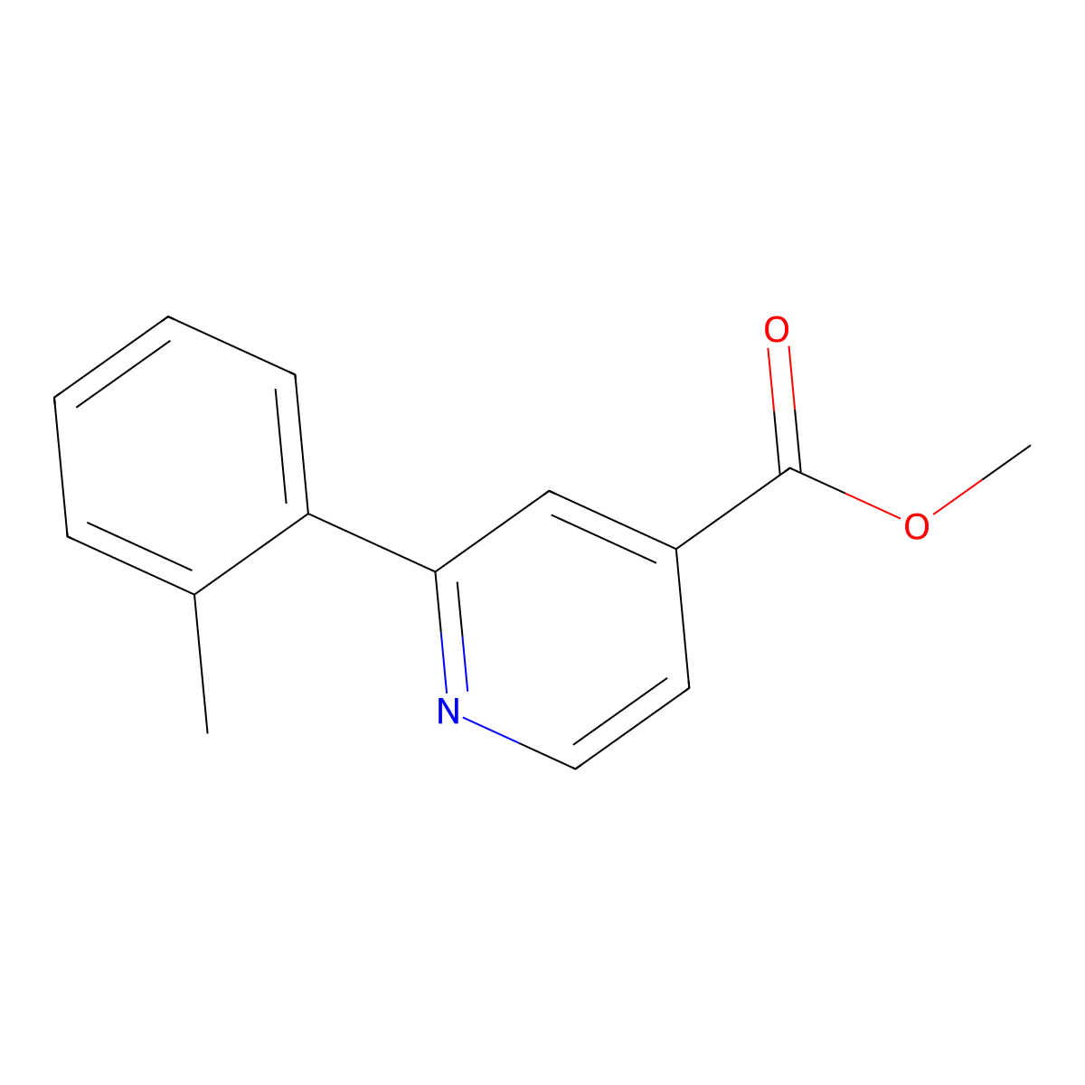 Methyl 2-(2-methylphenyl)pyridine-4-carboxylate molecular structure, CAS 1355246-91-1