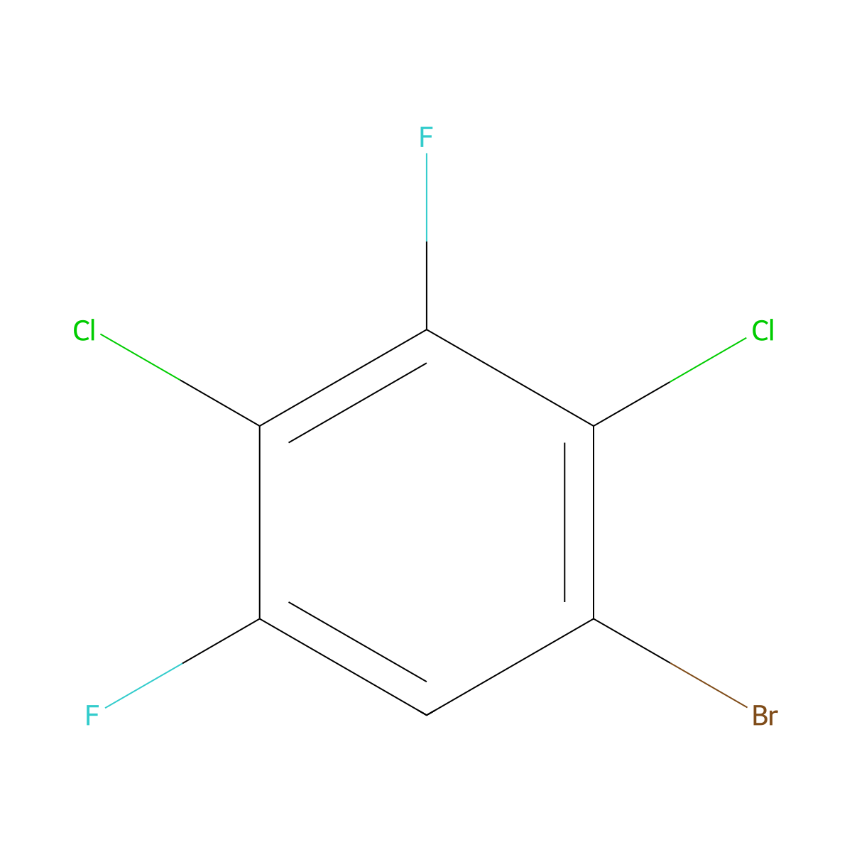 1-Bromo-2,4-dichloro-3,5-difluorobenzene molecular structure, CAS 1355246-92-2