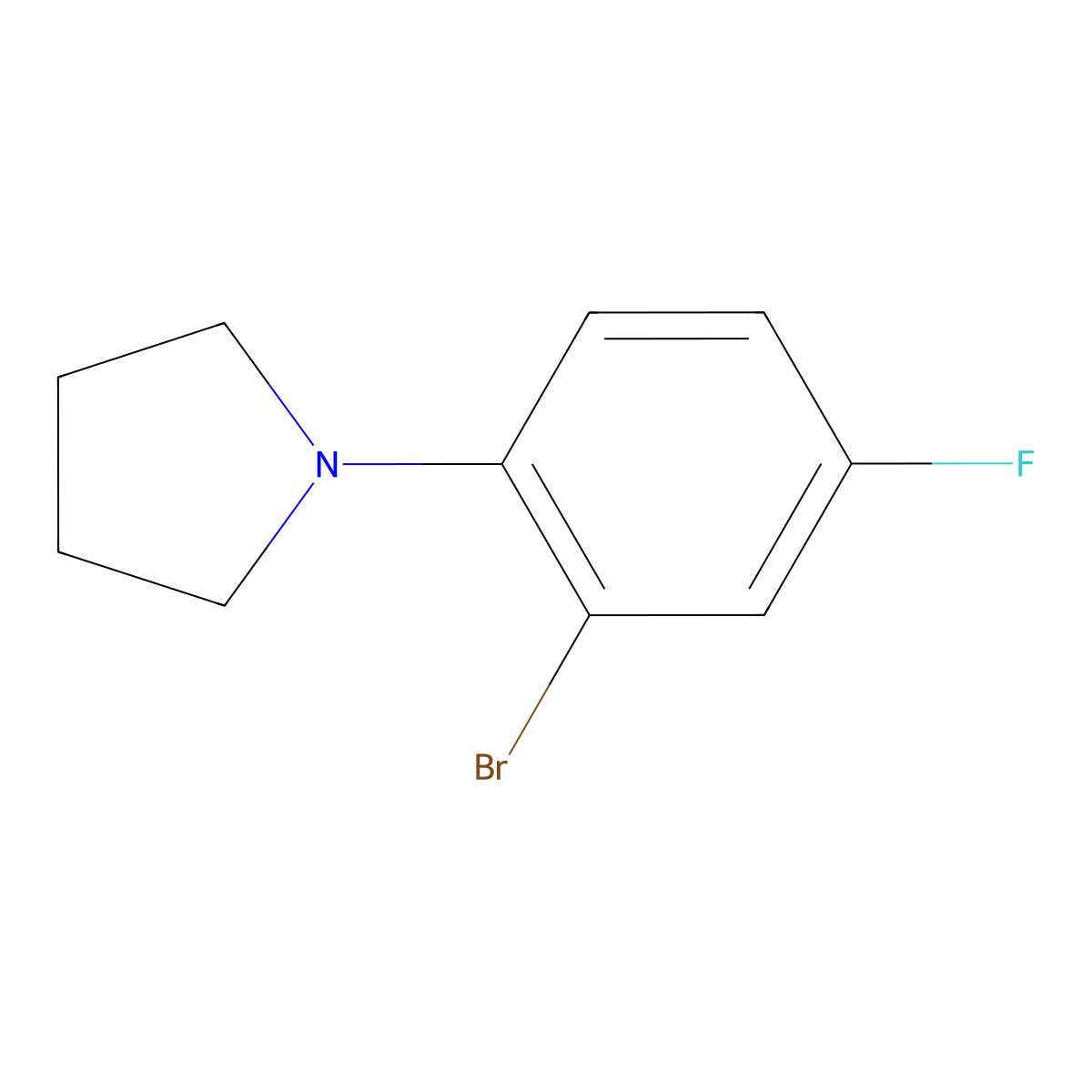 1-(2-Bromo-4-fluorophenyl)pyrrolidine molecular structure, CAS 1355246-96-6